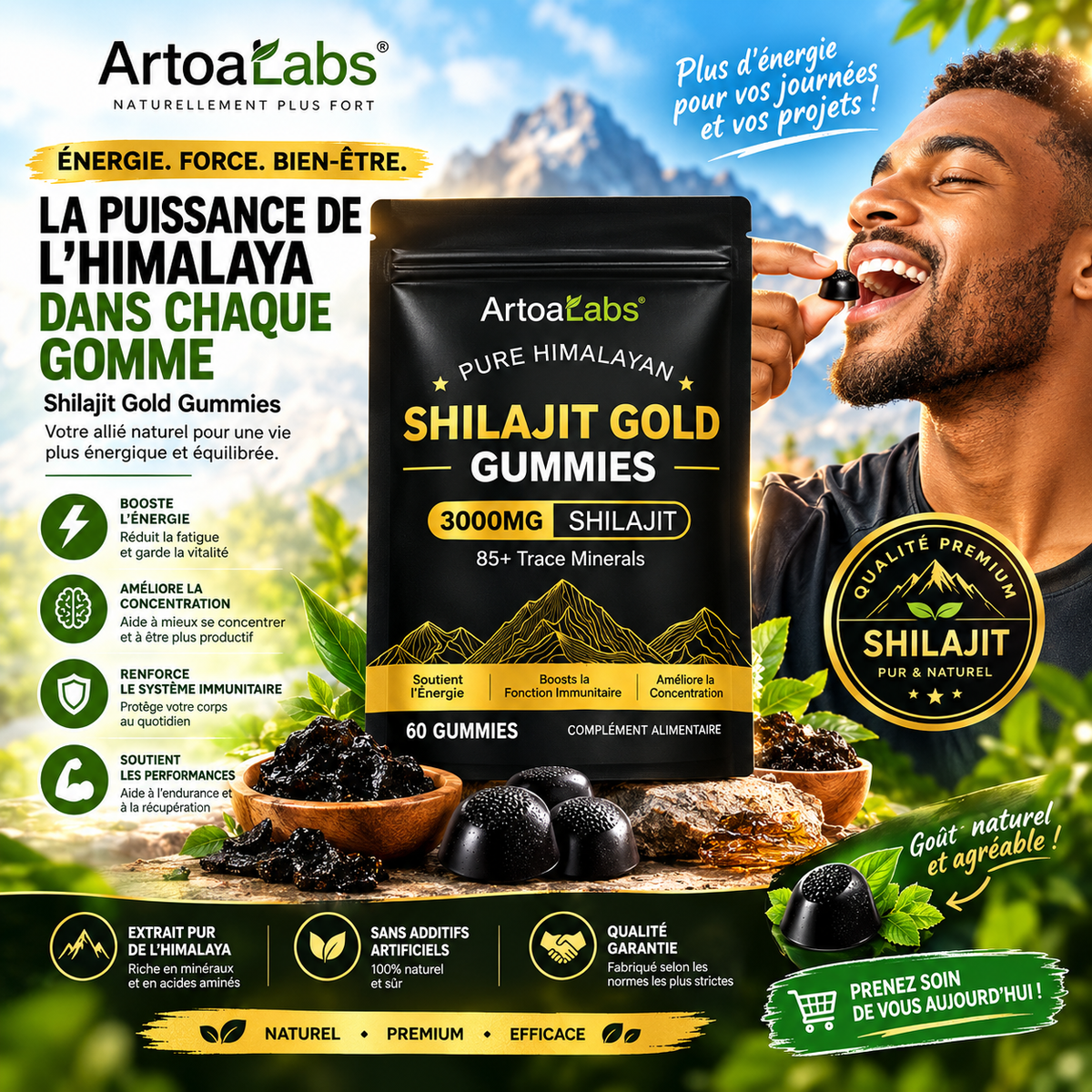 Gummies Premium à l’extrait de Shilajit