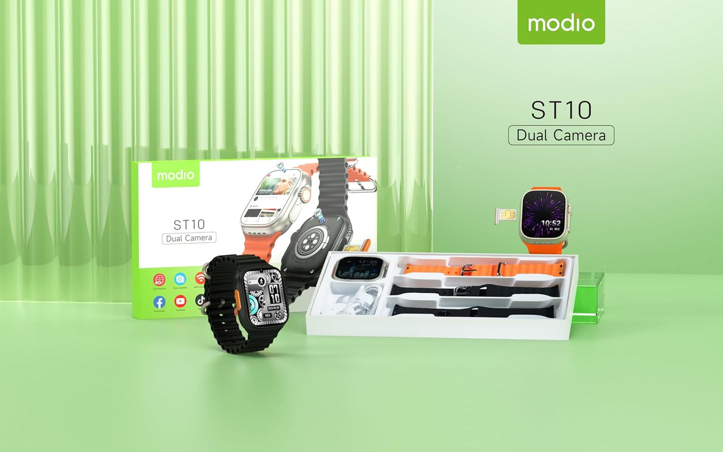 Montre intelligente Modio ST10 – Suivi santé, sport, appels Bluetooth et design élégant