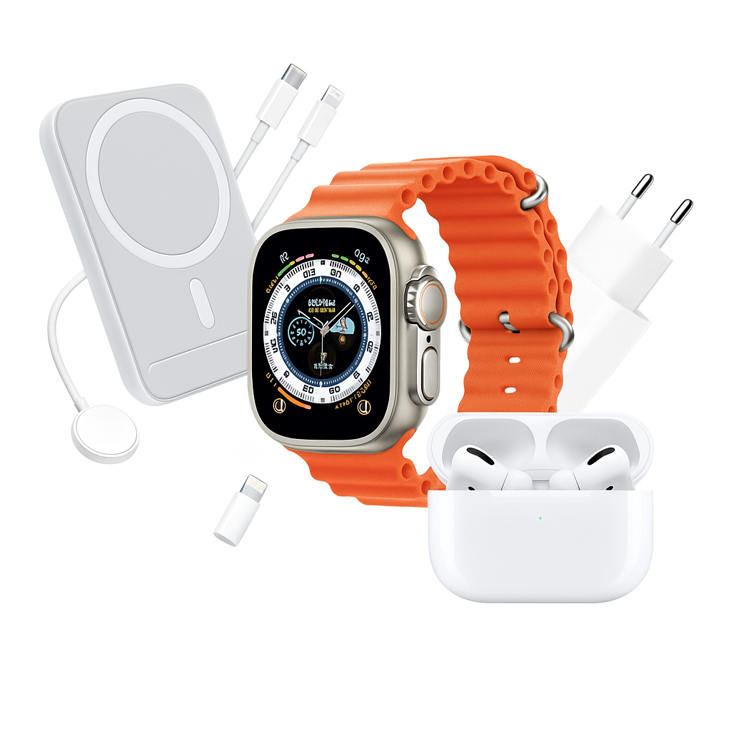 X8 Unique Combination — Montre connectée, écouteurs sans fil et accessoires puissants réunis dans un seul pack.